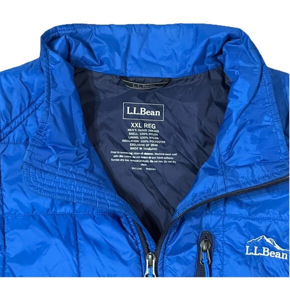 LL Bean PrimaLoft Packaway Vest Mens XXL Blue Packable Lightweight 288305 - Picture 3 of 10